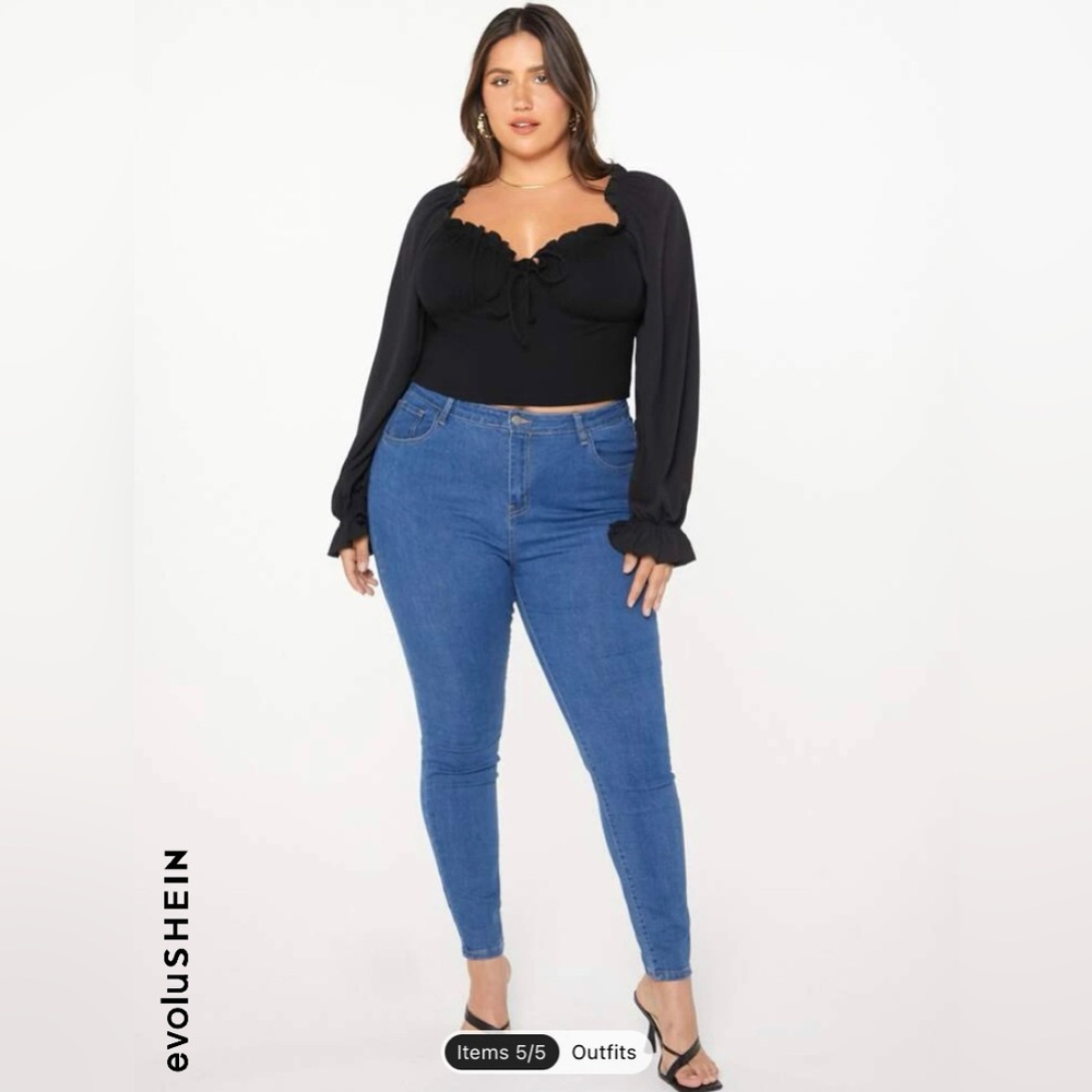 Shein sweetheart neck crop top